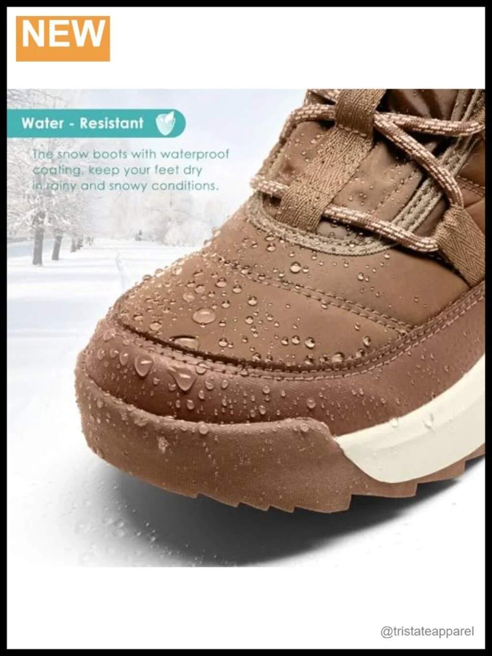 Women's Warm Winter Snow Boots Anti-Slip Water-Resistant Lace Up Faux Fur Lined